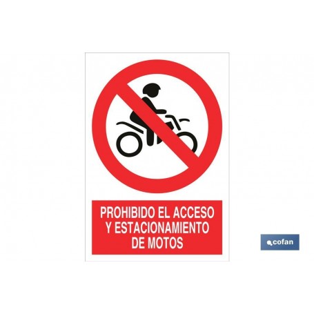 ▷ Cartel Prohibido acceso de motos | Ferreidea