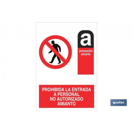 ▷ Cartel Prohibida la entrada "Amianto" | Ferreidea