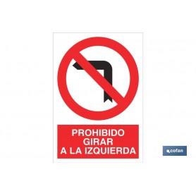 ▷ Cartel Prohibido girar a la izquierda | Ferreidea