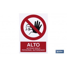 ▷ Cartel ALTO acceso solo personal autorizado | Ferreidea