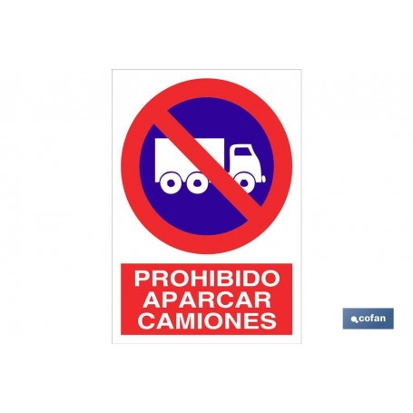 ▷ Cartel Prohibido aparcar camiones | Ferreidea