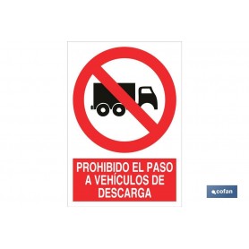 ▷ Cartel Prohibido el paso a vehiculos de descarga | Ferreidea