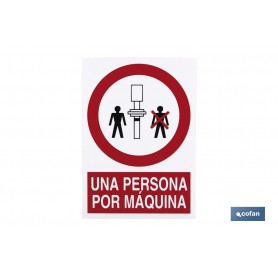 ▷ Cartel Una persona por máquina | Ferreidea