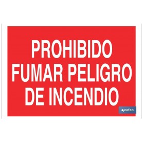 ▷ Cartel Prohibido fumar peligro de incendio | Ferreidea
