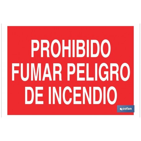 ▷ Cartel Prohibido fumar peligro de incendio | Ferreidea