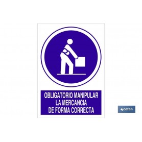 ▷ Cartel Obligatorio manipular mercancia correctamente | Ferreidea