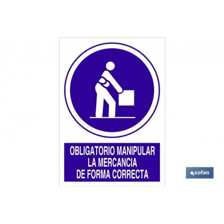 ▷ Cartel Obligatorio manipular mercancia correctamente | Ferreidea