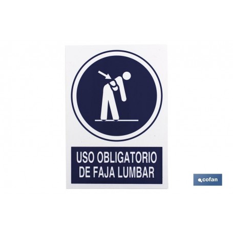 ▷ Cartel Obligatorio faja lumbar | Ferreidea