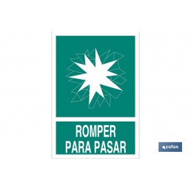 ▷ Cartel Romper para pasar | Ferreidea