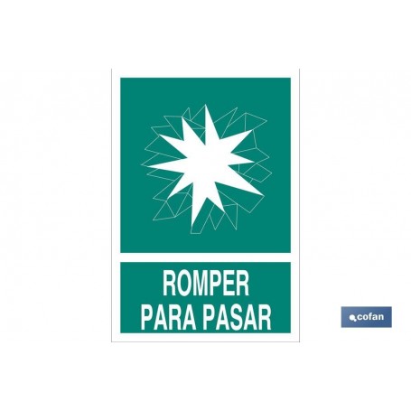 ▷ Cartel Romper para pasar | Ferreidea
