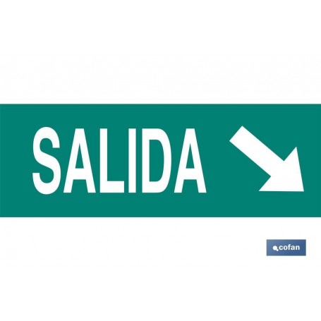 ▷ Cartel Señal "Salida" Diagonal Luminiscente | Ferreidea