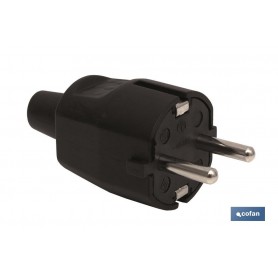 ▷ CLAVIJA BIPOLAR GOMA NEGRO (16A-250V) | Ferreidea