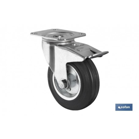 ▷ Ruedas Goma/Metal Placa Freno | Ferreidea