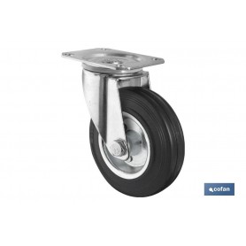 ▷ Ruedas Goma/Metal Placa | Ferreidea