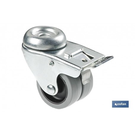 ▷ Rueda Doble Pasante/Freno Ø50mm | Ferreidea