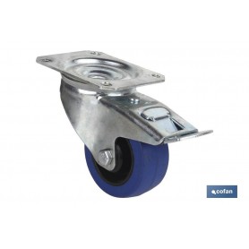 ▷ Rueda Goma "Azul" Placa/Freno | Ferreidea