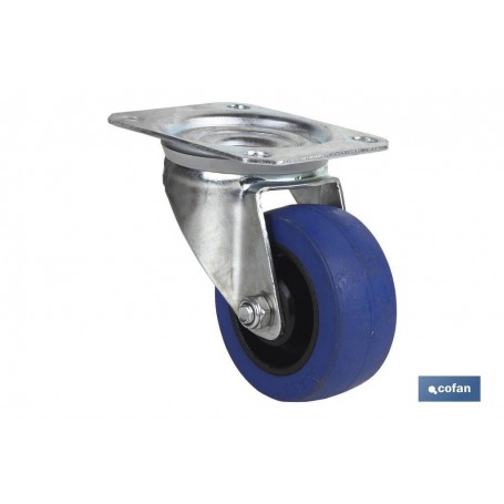▷ Rueda Goma "Azul" / Placa | Ferreidea