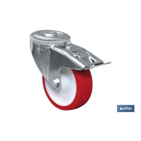 ▷ Ruedas Poliuretano Pasante/Freno | Ferreidea