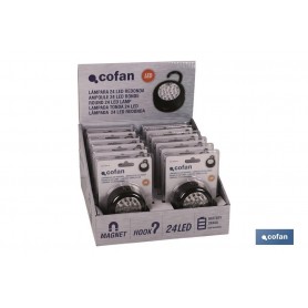 ▷ Expositor 12 uds Bombilla 24 led Redonda | Ferreidea