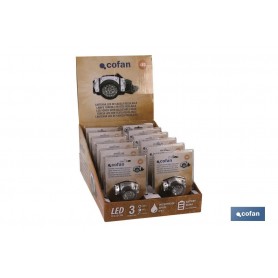 ▷ Expositor 12 uds Linterna Cabeza 19 led | Ferreidea