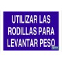 ▷ Cartel Utilizar las rodillas para levantar peso | Ferreidea