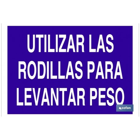 ▷ Cartel Utilizar las rodillas para levantar peso | Ferreidea
