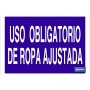 ▷ Cartel Uso obligatorio de ropa ajustada Azul | Ferreidea