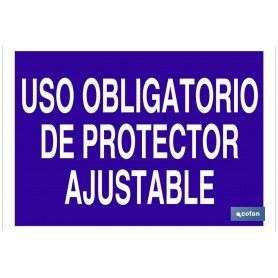 ▷ Cartel Uso obligatorio de protector ajustable | Ferreidea