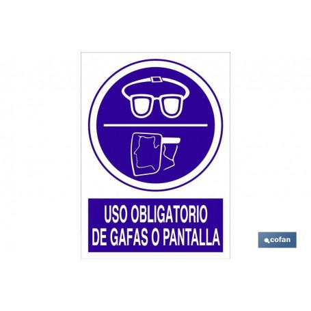 ▷ Señal Uso obligatorio de gafas o pantalla | Ferreidea