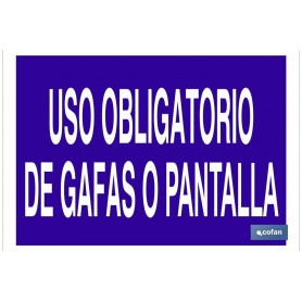 ▷ Cartel Uso obligatorio de gafas o pantalla | Ferreidea