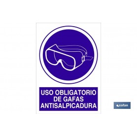 ▷ Señal Uso obligatorio de gafas antisalpicadura | Ferreidea