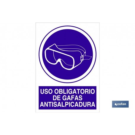 ▷ Señal Uso obligatorio de gafas antisalpicadura | Ferreidea