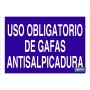 ▷ Cartel Uso obligatorio de gafas antisalpicadura | Ferreidea