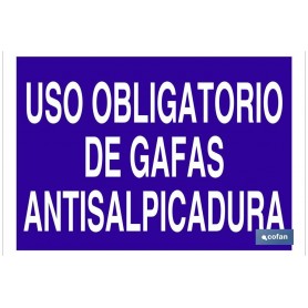 ▷ Cartel Uso obligatorio de gafas antisalpicadura | Ferreidea