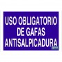 ▷ Cartel Uso obligatorio de gafas antisalpicadura | Ferreidea