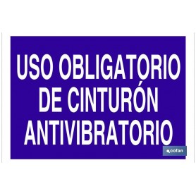 ▷ Cartel Uso obligatorio de cinturón antivibratorio | Ferreidea