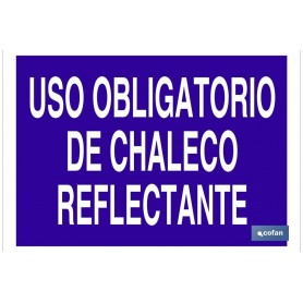 ▷ Cartel Uso obligatorio de chaleco reflectante | Ferreidea