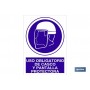 ▷ Señal Uso obligatorio de casco y pantalla protectora | Ferreidea