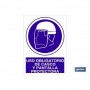 ▷ Señal Uso obligatorio de casco y pantalla protectora | Ferreidea