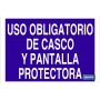 ▷ Cartel Uso obligatorio de casco y pantalla protectora | Ferreidea