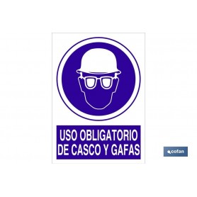 ▷ Señal Uso obligatorio de casco y gafas | Ferreidea