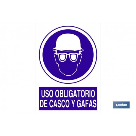 ▷ Señal Uso obligatorio de casco y gafas | Ferreidea