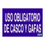 ▷ Cartel Uso obligatorio de casco y gafas | Ferreidea
