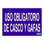 ▷ Cartel Uso obligatorio de casco y gafas | Ferreidea