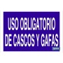 ▷ Cartel Uso obligatorio de cascos y gafas | Ferreidea