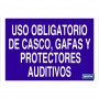 ▷ Cartel Uso obligatorio de casco, gafas y protectores auditivos | Ferreidea