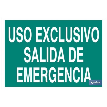▷ Señal Uso Exclusivo Salida de Emergencia | Ferreidea