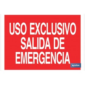 ▷ Cartel Uso Exclusivo Salida de Emergencia | Ferreidea