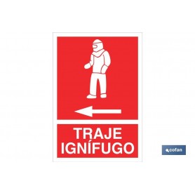 ▷ Cartel Traje ignifugo con Texto rojo | Ferreidea