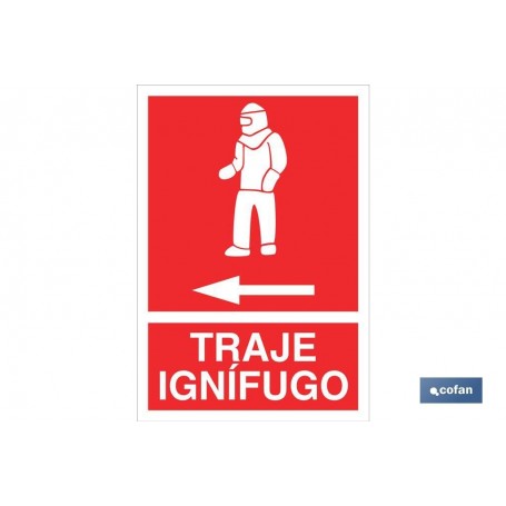 ▷ Cartel Traje ignifugo con Texto rojo | Ferreidea